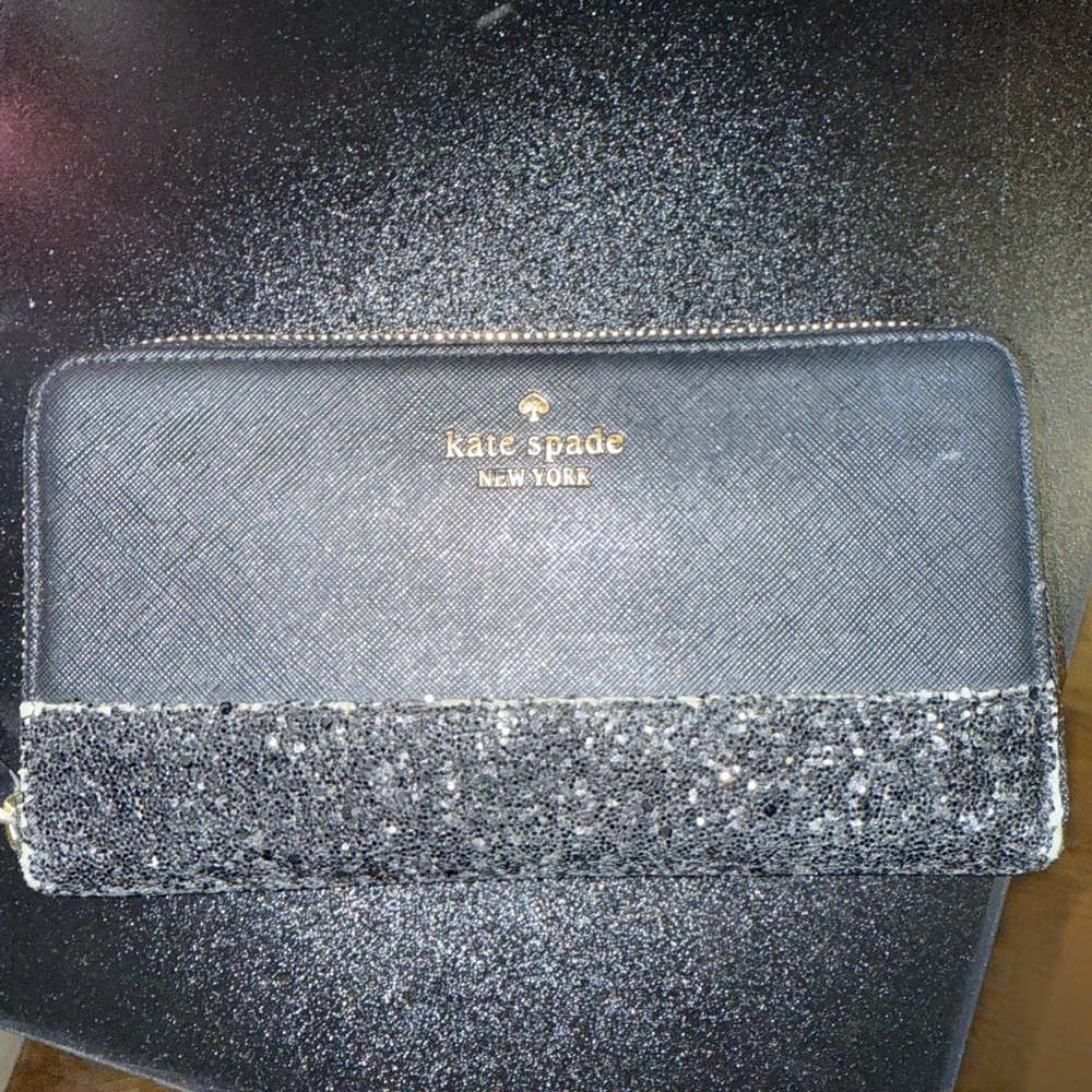 Kate Spade Black Glitter Wallet
